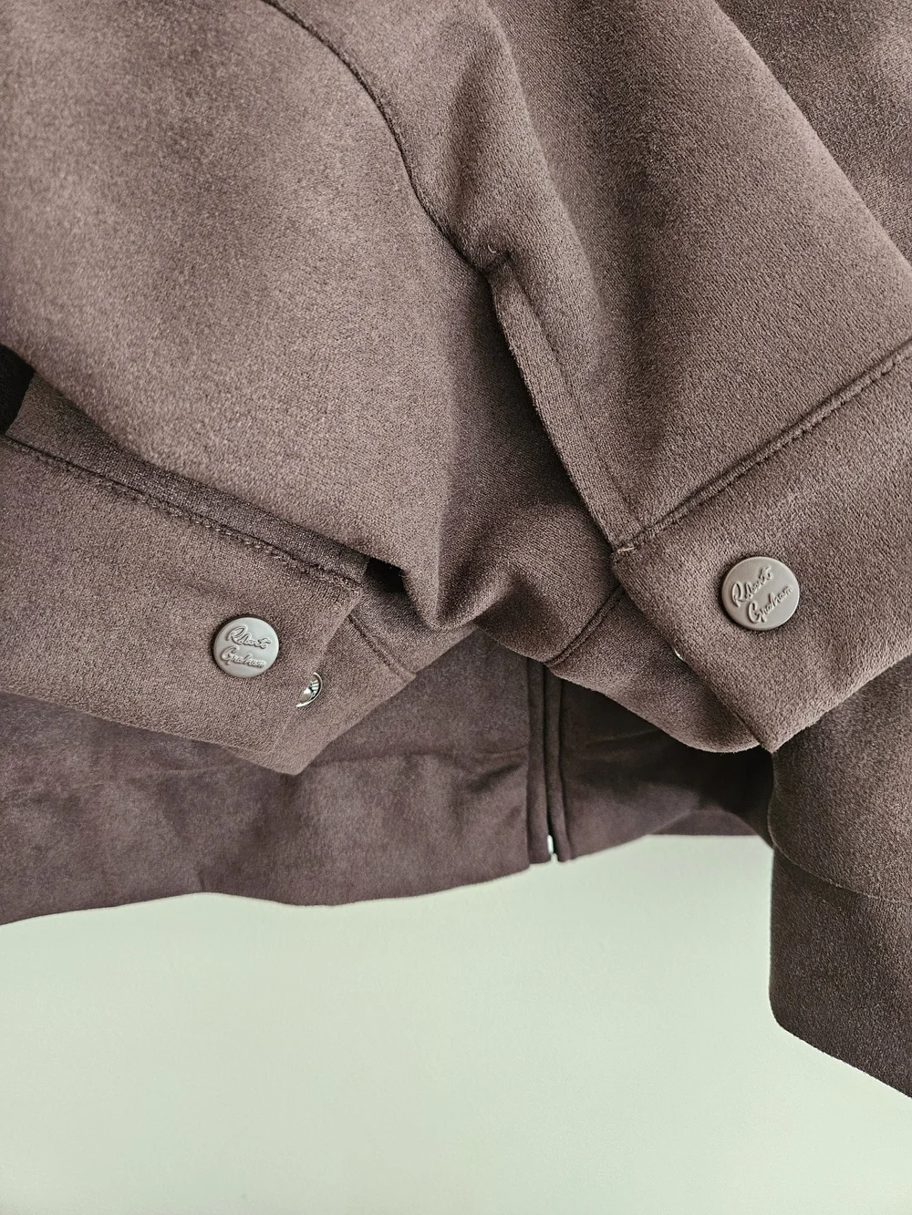 New Robert Graham Jacket Men's Faux Suede Zipper Stand-Up Collar -‎ Flaw